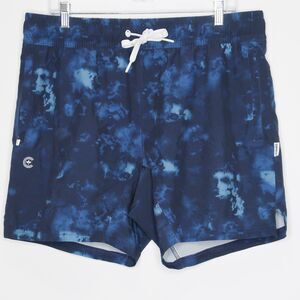 Centre Mens Shorts Size 2X Blue Tie‎ Dye Watercolor Gym Athletic